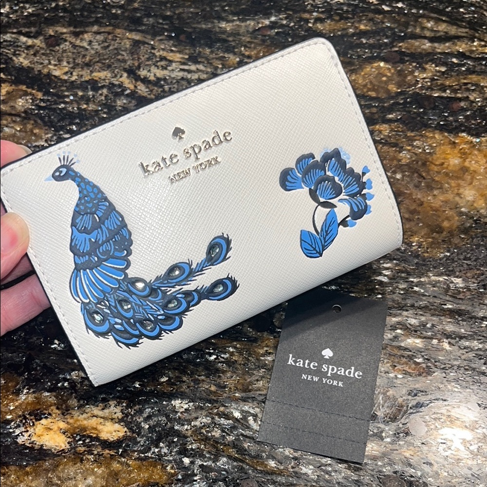 kate spade NWT! Perfect Plume Medium Peacock Wallet